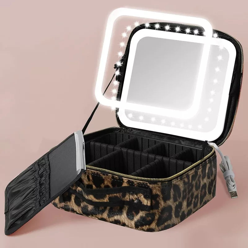 LED Mirror Makeup Storage Bag