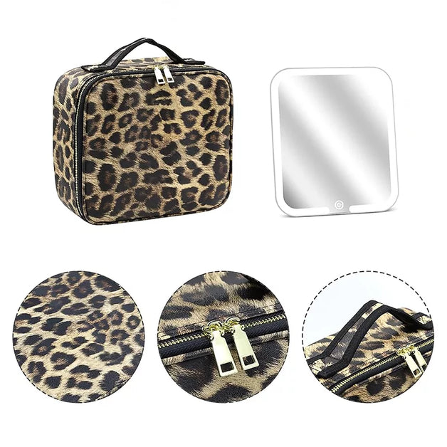 LED Mirror Makeup Storage Bag