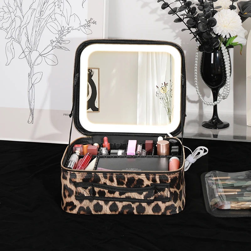 LED Mirror Makeup Storage Bag